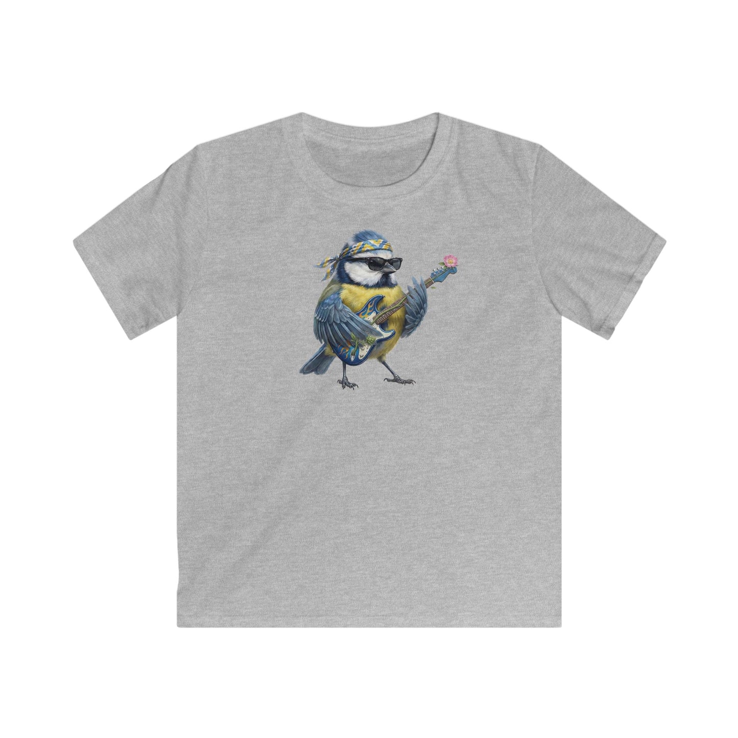 Blaumeise Kinder T-Shirt – bird guitar und birthday shirt Stil