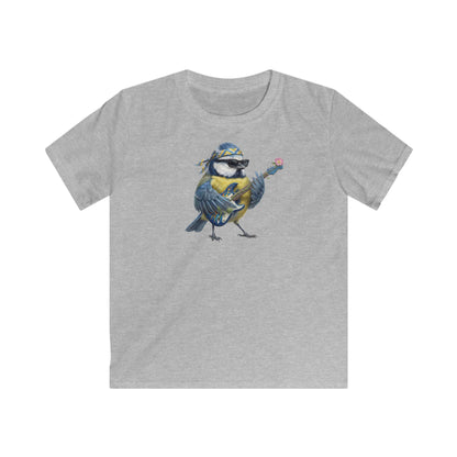 Blaumeise Kinder T-Shirt – bird guitar und birthday shirt Stil