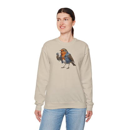 Rotkehlchen Sweatshirt Vogelmotiv – Animal Graphic Tee und Casual Everyday Wear Stil