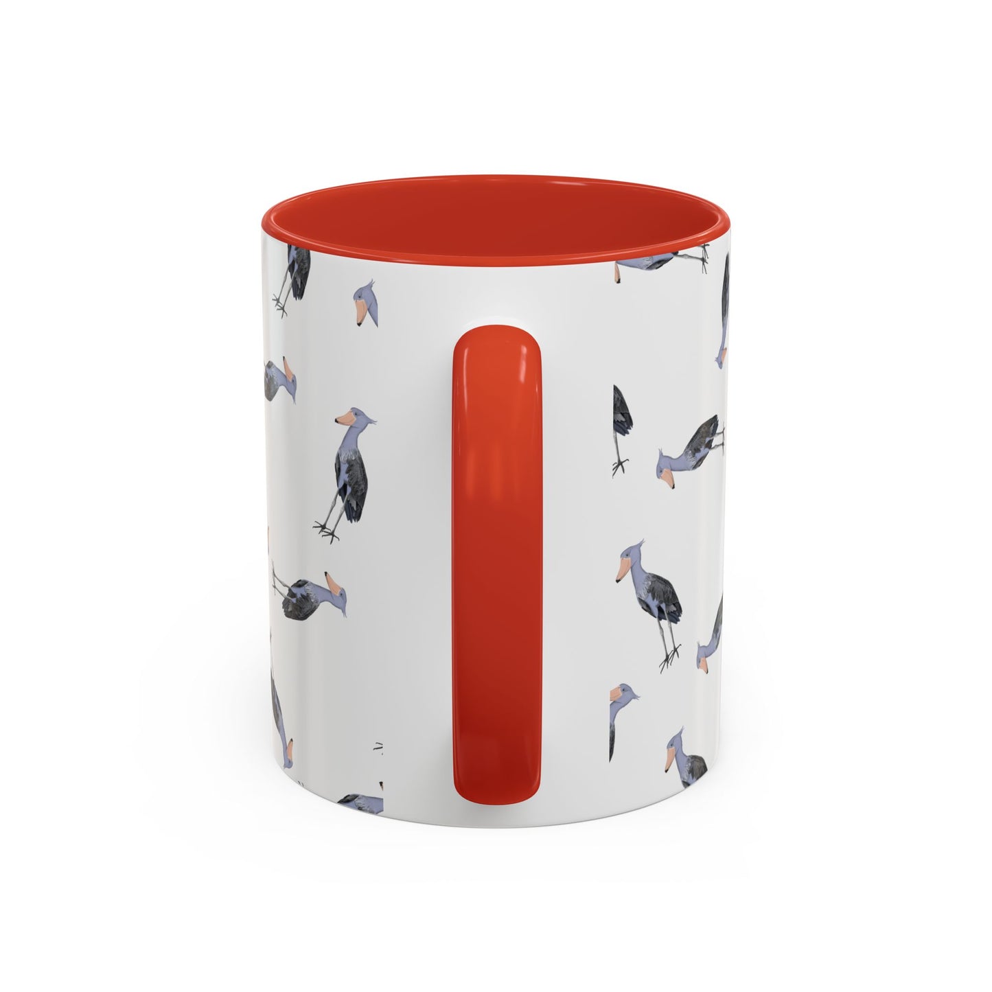 Schuhschnabel Tasse mit Streumuster | Vogelmotiv Kaffeebecher für Vogelbeobachter & Naturfreunde – Accent Coffee Mug and Birds Design style