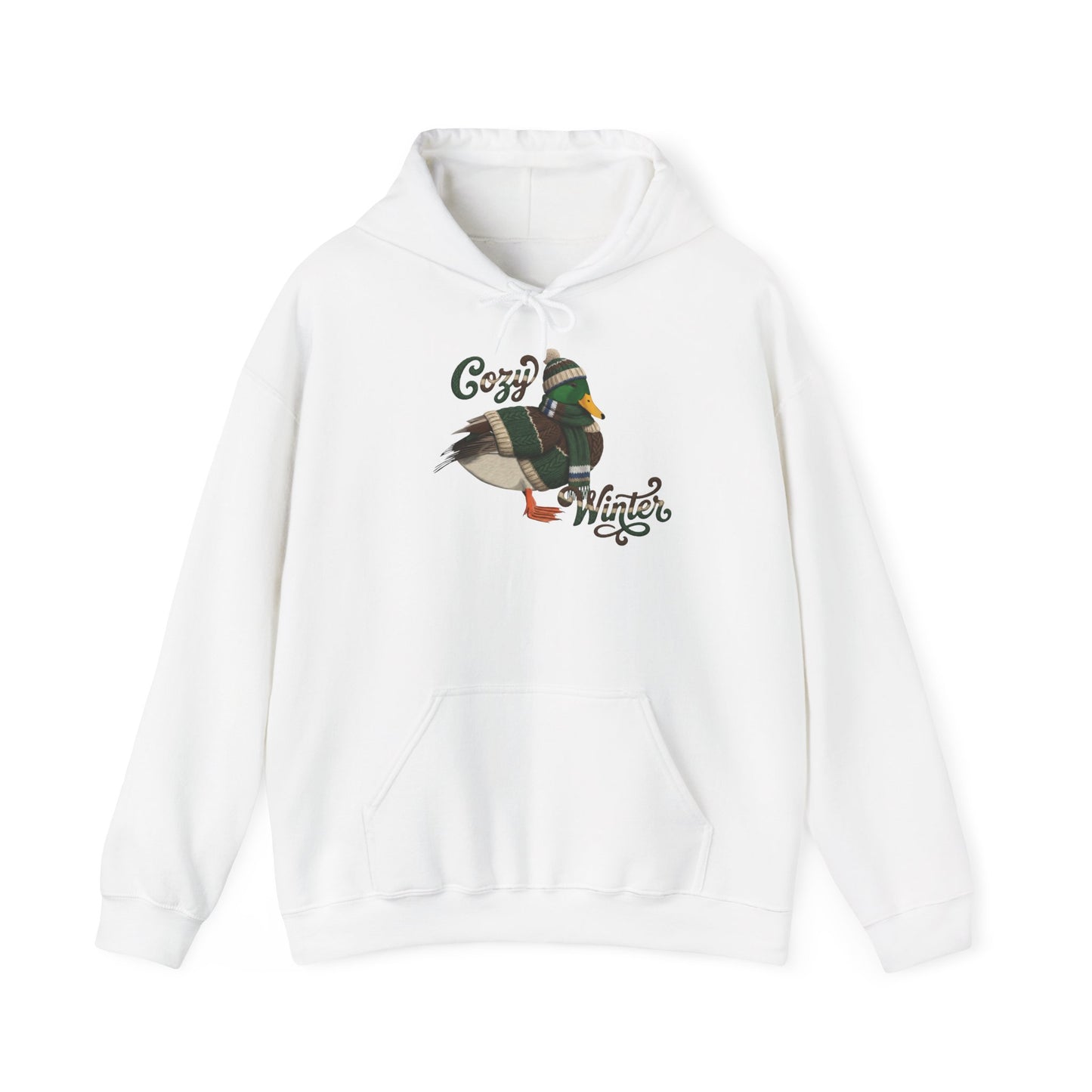 Ente mit Strickmütze Cozy Winter Hoodie - Vogel Kapuzenpullover für Vogelbeobachter & Naturliebhaber mit Vogelmotiv