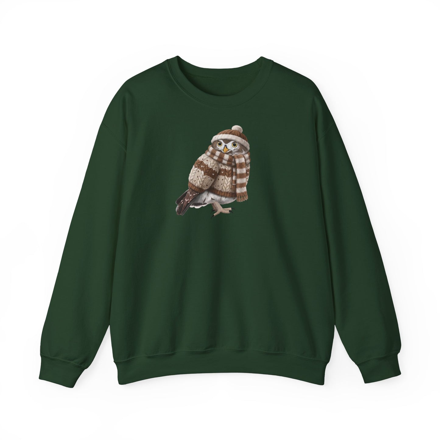 Eule in Strick Weihnachts-Sweatshirt | Unisex Vogel Sweater für Vogelfreunde & Vogelbeobachter