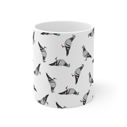 Taube Tasse – Tauben mit Streumuster | Vogelmotiv Kaffeebecher für Vogelbeobachter & Naturfreunde