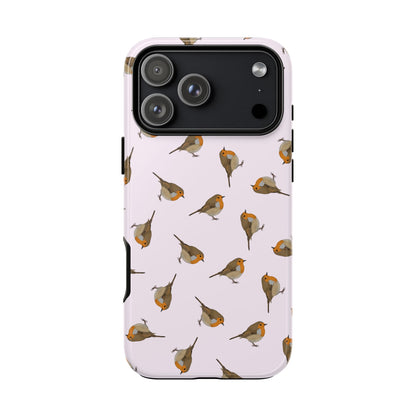 Rotkehlchen Handyhülle in Rosa | Vogel-Motiv für iPhone & Google Pixel