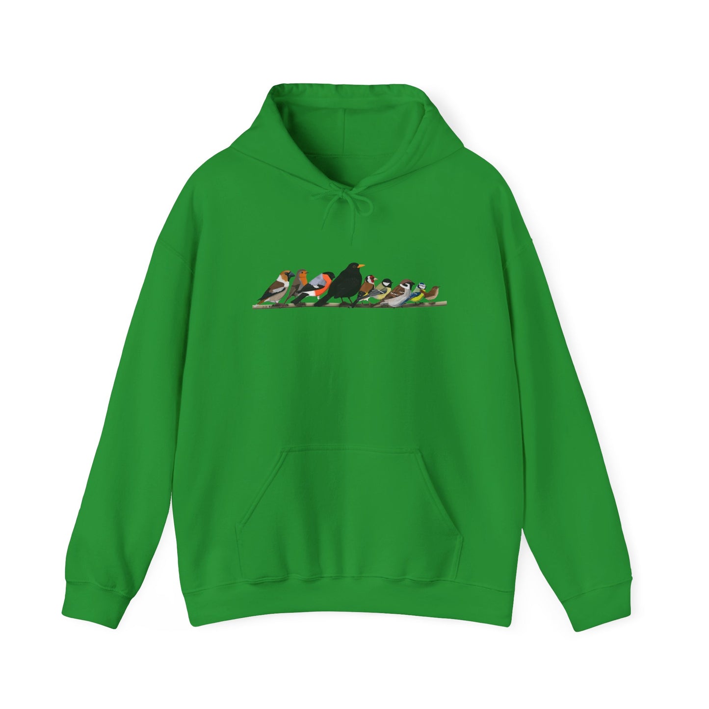 Vögel auf einem Ast Hoodie - Amsel Rotkehlchen Kohlmeise Stieglitz Kapuzenpullover für Vogelbeobachter & Naturliebhaber