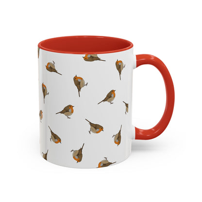 Rotkehlchen Tasse mit Streumuster | Vogelmotiv Kaffeebecher für Vogelbeobachter & Naturfreunde
