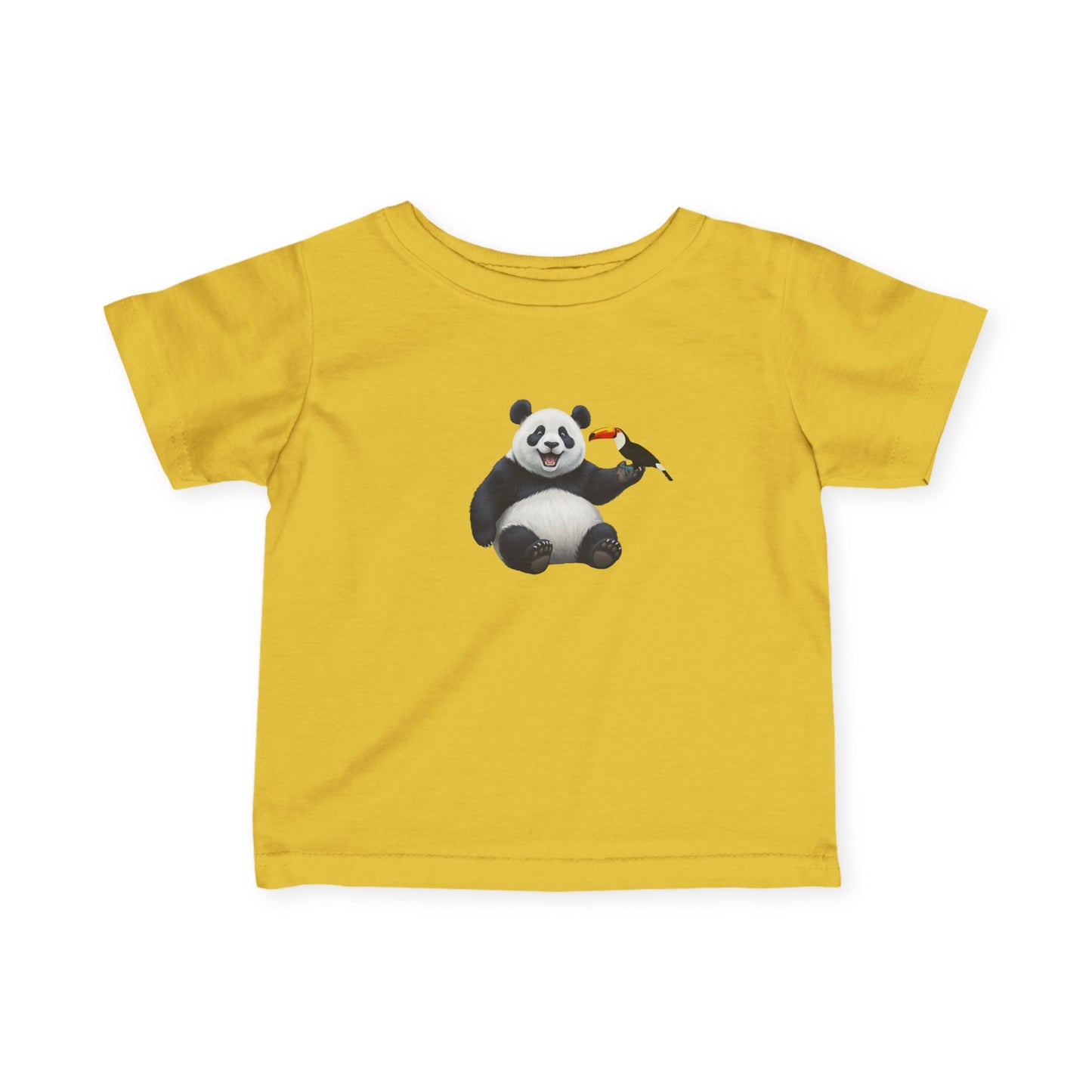 Panda mit Tukan Vogel Tiermotiv T-Shirt für Babys und Kleinkinder