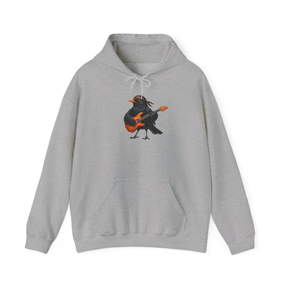 Amsel E-Gitarren Hoodie – Lustiger Vogel Kapuzenpullover für Musiker & Vogelfreunde