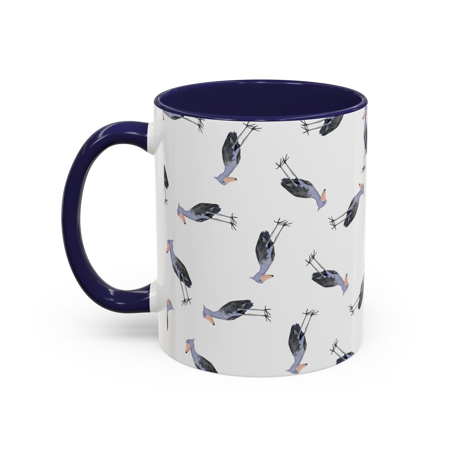 Schuhschnabel Tasse mit Streumuster | Vogelmotiv Kaffeebecher für Vogelbeobachter & Naturfreunde – Accent Coffee Mug, Birds Design