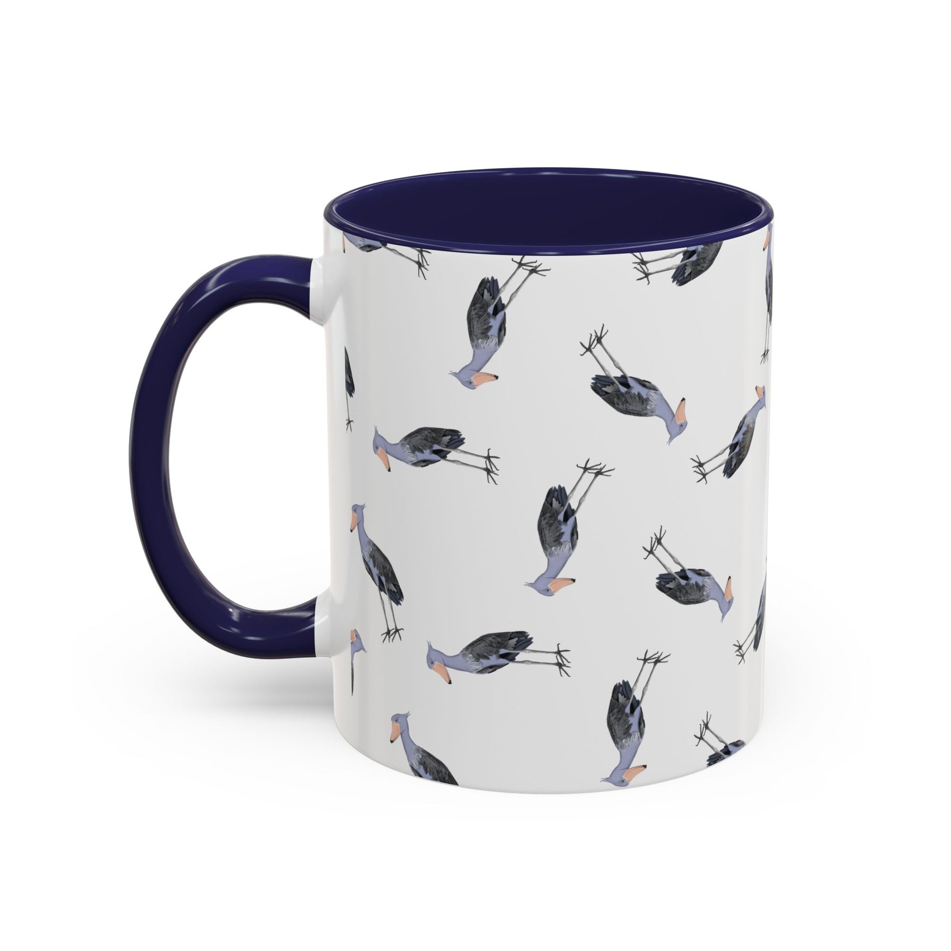 Schuhschnabel Tasse mit Streumuster | Vogelmotiv Kaffeebecher für Vogelbeobachter & Naturfreunde – Accent Coffee Mug, Birds Design