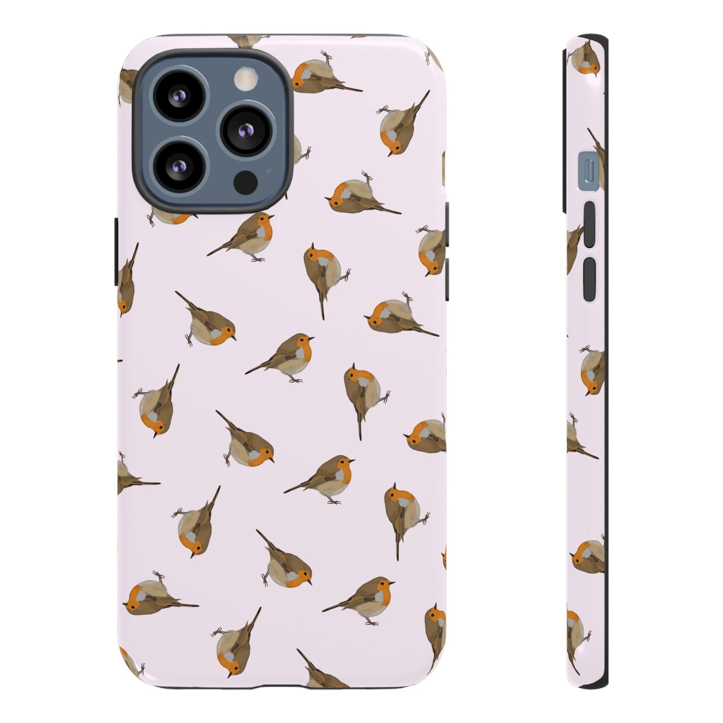 Rotkehlchen Handyhülle in Rosa | Vogel-Motiv für iPhone & Google Pixel