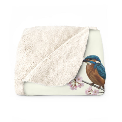 Eisvogel Decke – bird pattern blanket und cozy fleece Stil