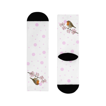 Rotkehlchen Socken mit Accessories Hintergrund
