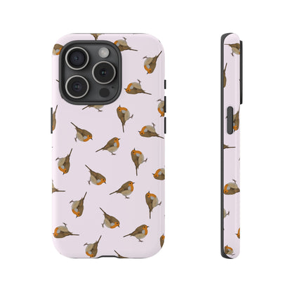 Rotkehlchen Handyhülle in Rosa | Vogel-Motiv für iPhone & Google Pixel