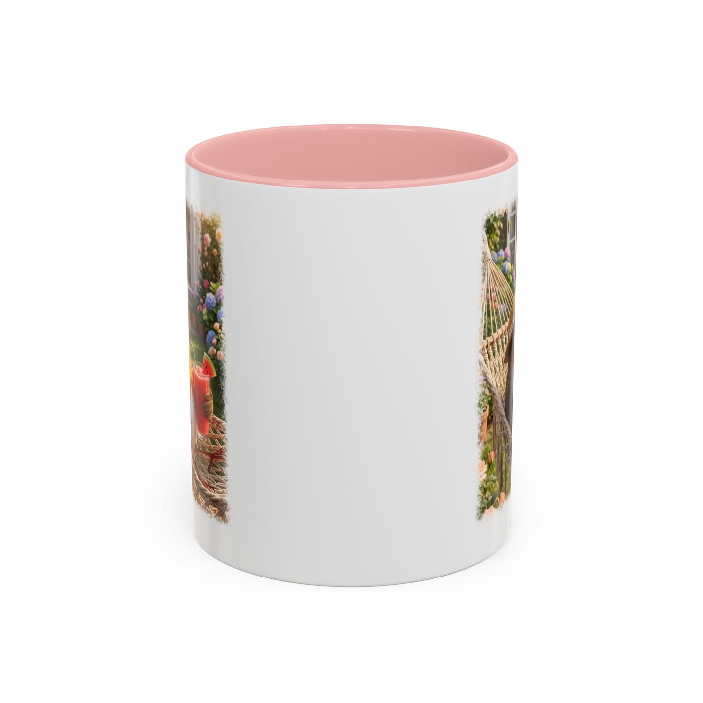 Tasse mit Rotkehlchen Motiv Rosi in der Hängematte für Vogelfreunde