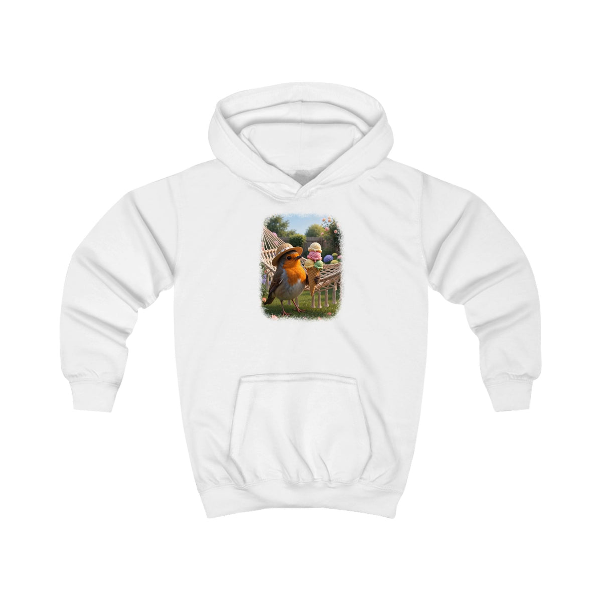 Kuscheliger Kinder Hoodie Riesen-Eis mit Rosi Rotkehlchen