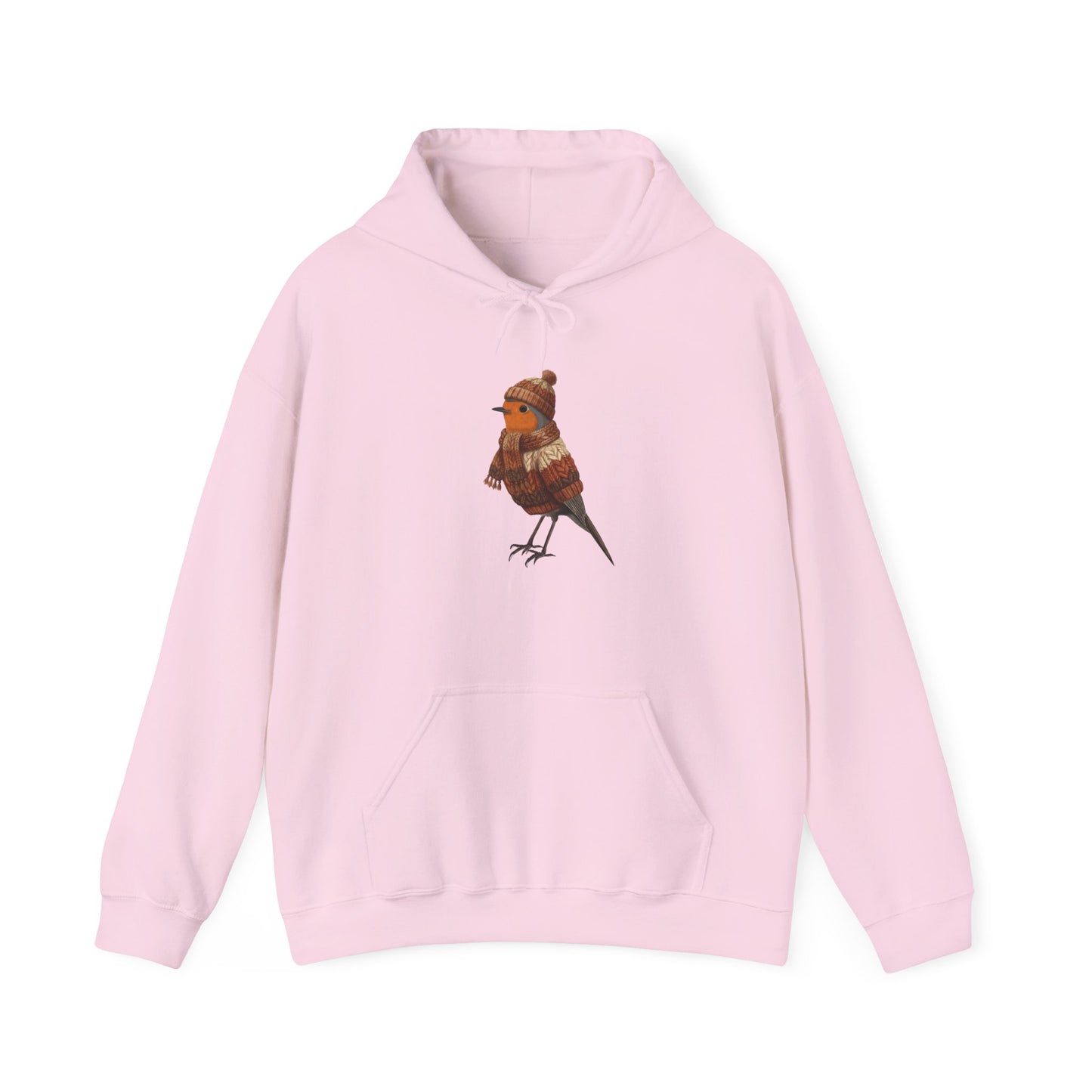 Rotkehlchen mit Strickpullover Hoodie - Vogel Kapuzenpullover für Vogelbeobachter & Naturliebhaber mit Vogelmotiv