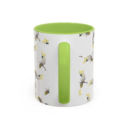 Kakadu Tasse mit Streumuster | Vogelmotiv Kaffeebecher für Vogelbeobachter & Naturfreunde