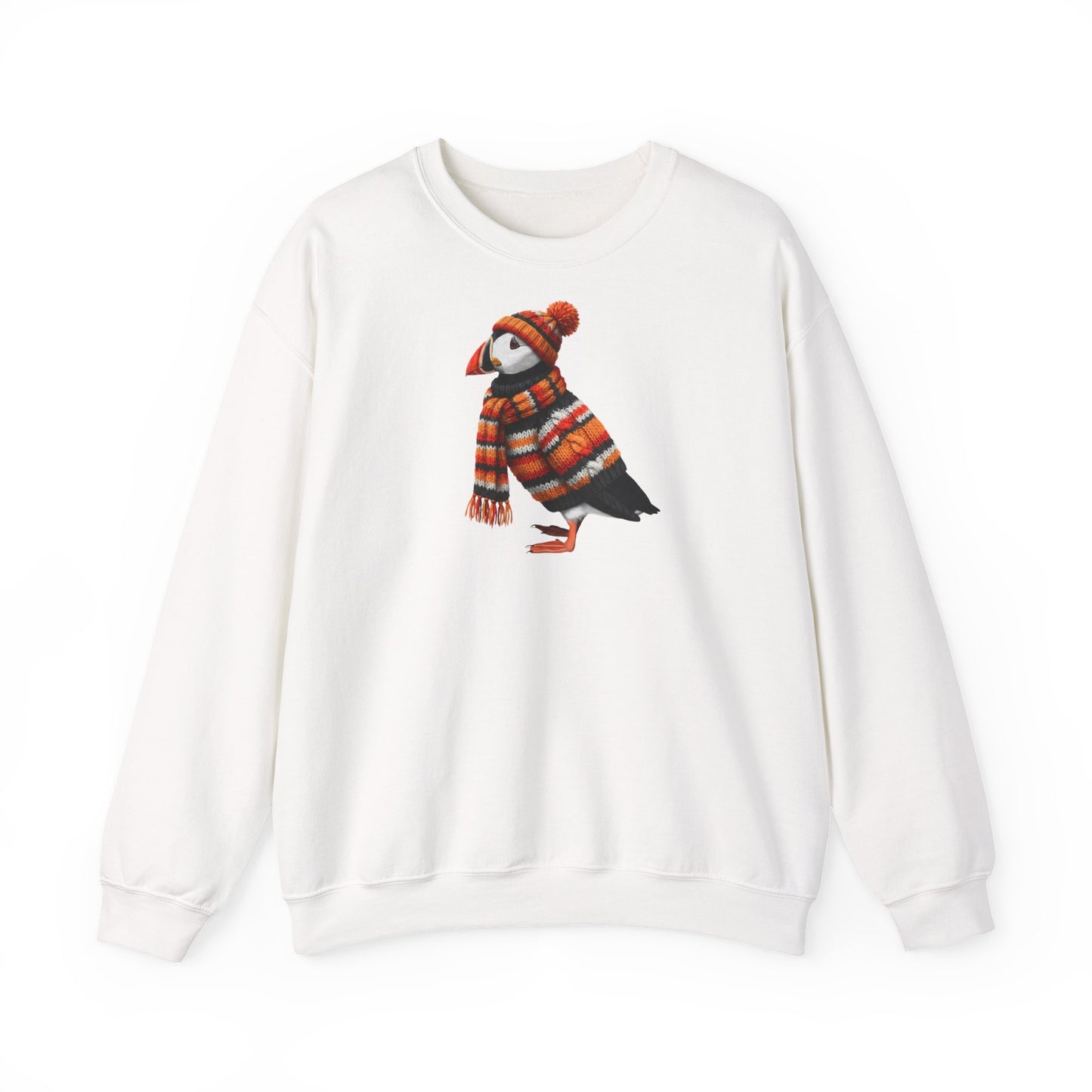 Papageitaucher in Strick Weihnachts-Sweatshirt | Unisex Vogel Sweater für Vogelfreunde & Vogelbeobachter