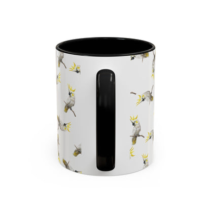 Kakadu Tasse mit Streumuster | Vogelmotiv Kaffeebecher für Vogelbeobachter & Naturfreunde
