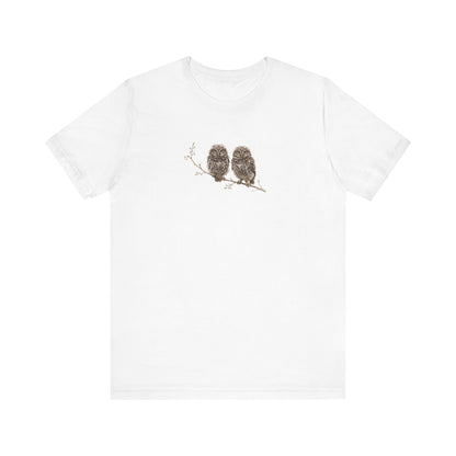 Steinkauz Ästling T-Shirt | Süßes Frühlingsblüten Vogelmotiv für Vogelbeobachter