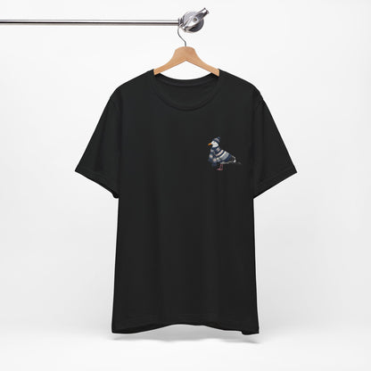 Möwe in Strick T-Shirt – Weiches Premium Shirt mit Winterlichem Vogelmotiv