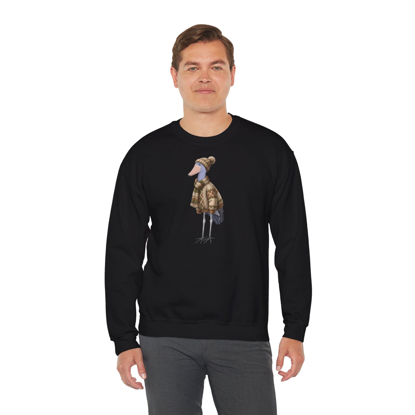 Schuhschnabel in Strick Weihnachts-Sweatshirt | Unisex Vogel Sweater für Vogelfreunde & Vogelbeobachter