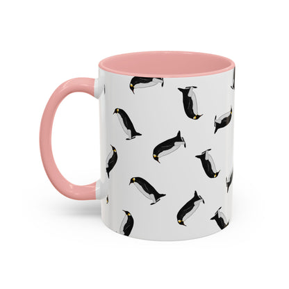 Pinguin Tasse mit Streumuster | Vogelmotiv Kaffeebecher für Vogelbeobachter & Naturfreunde – Accent Coffee Mug,