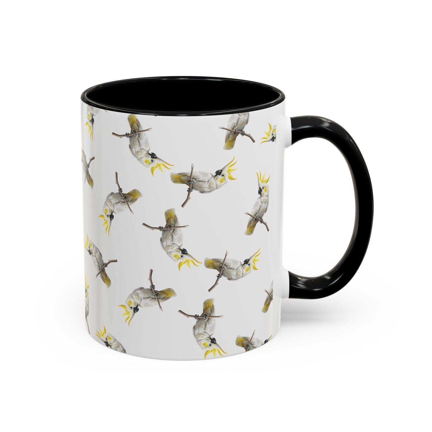 Kakadu Tasse mit Streumuster | Vogelmotiv Kaffeebecher für Vogelbeobachter & Naturfreunde