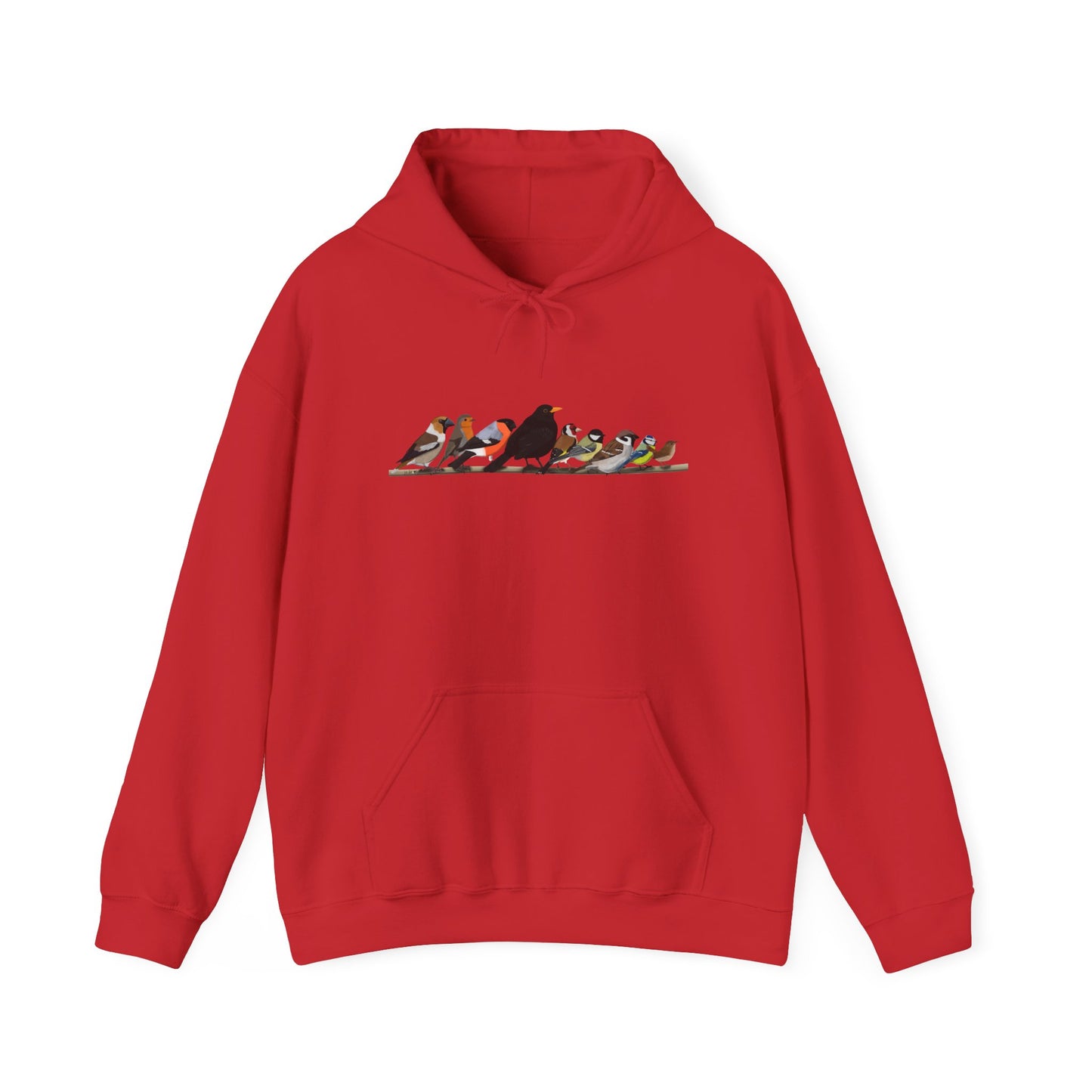 Vögel auf einem Ast Hoodie - Amsel Rotkehlchen Kohlmeise Stieglitz Kapuzenpullover für Vogelbeobachter & Naturliebhaber