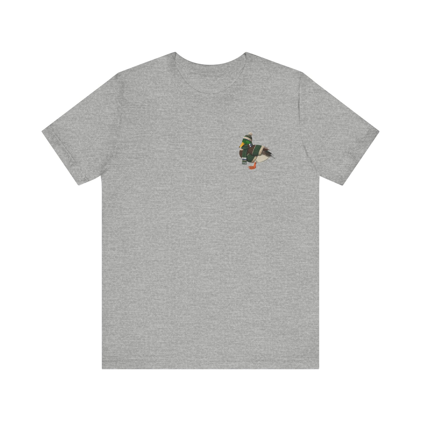 Ente in Strick T-Shirt – Weiches Premium Shirt mit Winterlichem Vogelmotiv für Vogelbeobachter