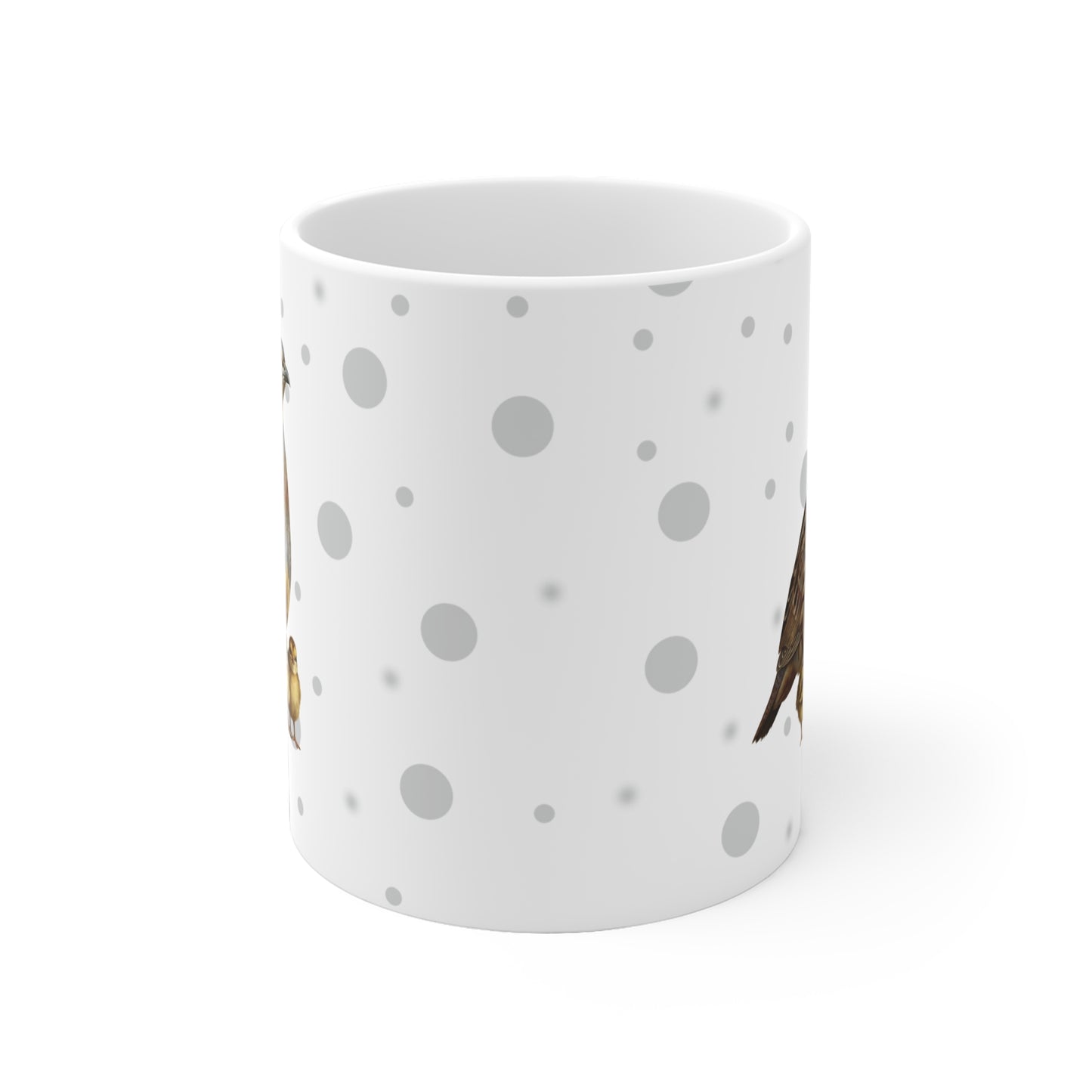 Rebhuhn Vogel des Jahres 2026 Vogelmotiv Tasse Punkte Grau