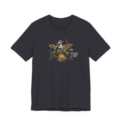 Pecky der Buntspecht (Drums) – Offizielles The Backyard Birds Premium T-Shirt