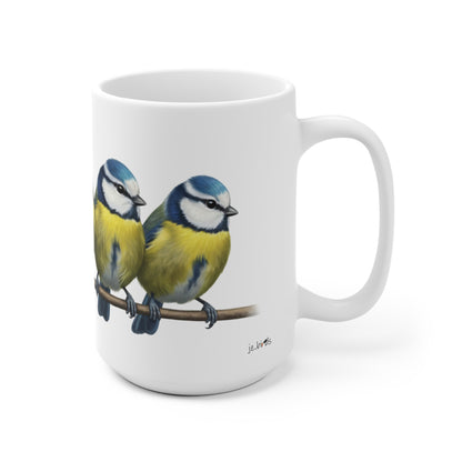 Blaumeisen Tasse Vögel auf einem Ast Vogelmotiv für Vogelbeobachter und Vogelfreunde