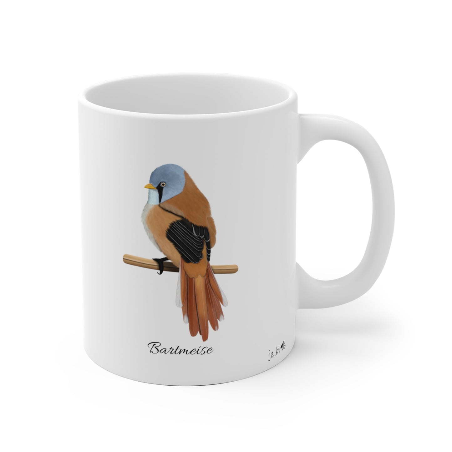 Bartmeise Vogel Tasse Weiß für Vogelbeobachter