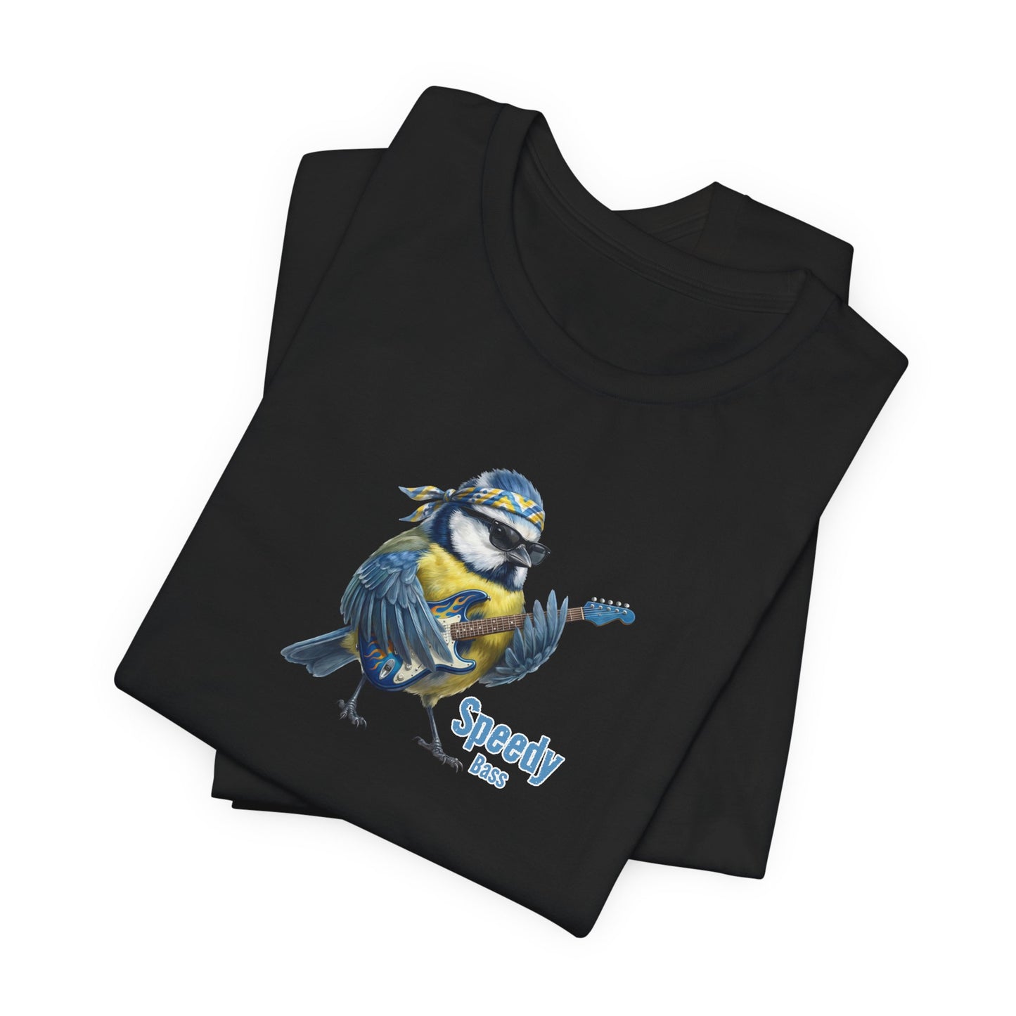 Speedy die Blaumeise (Bass) – Offizielles The Backyard Birds Premium T-Shirt