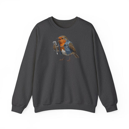 Rotkehlchen Sweatshirt Vogelmotiv – Animal Graphic Tee, Casual Everyday Wear