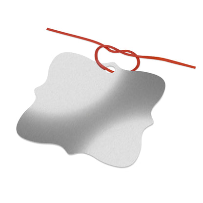 Amsel Ornament aus Aluminium – Einzigartiger Christbaumschmuck mit Rotem Band