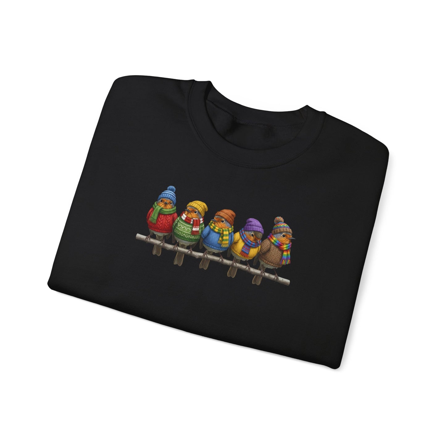 Rotkehlchen in Strick Winter-Sweatshirt | Unisex Vogel Sweater für Vogelfreunde & Vogelbeobachter