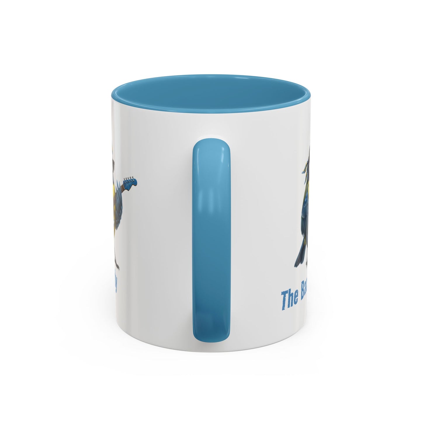 Speedy die Blaumeise (Bass) – The Backyard Birds Offizielle Kaffee-Tasse | Zweifarbige Premium Keramik (Blau/Weiß)