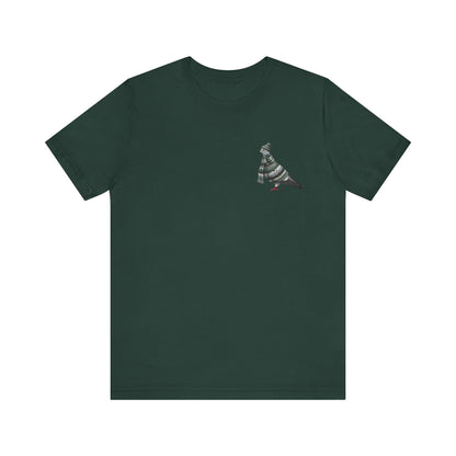 Taube in Strick T-Shirt – Weiches Premium Shirt mit Winterlichem Vogelmotiv für Vogelbeobachter