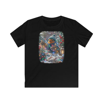 Premium Kinder T-Shirt Rosi Rotkehlchen und die Lichterkette im Garten