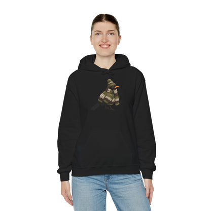 Amsel mit Strickpullover Hoodie - Vogel Kapuzenpullover für Vogelbeobachter & Naturliebhaber mit Vogelmotiv