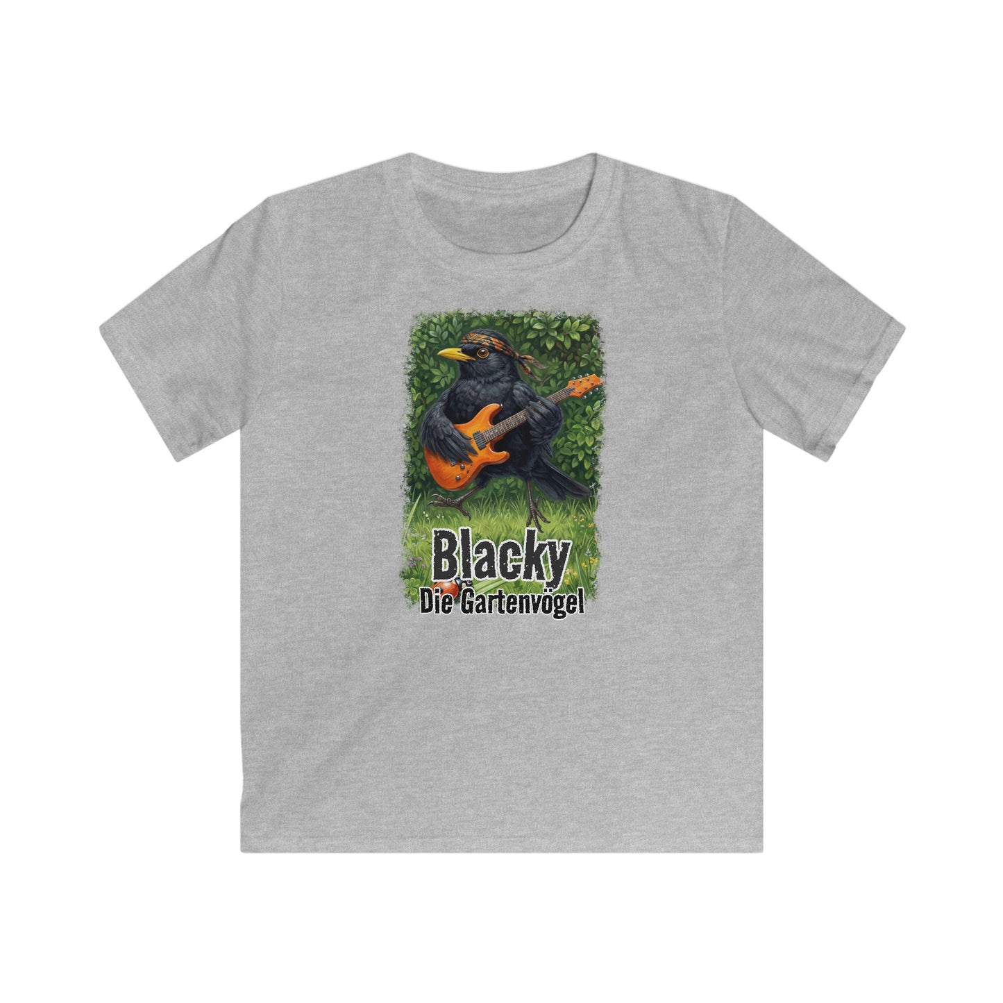 Blacky Amsel springt aus der Hecke (Vintage-Grunge) – Premium Kinder T-Shirt | Die Gartenvögel – bird guitar, Kids clothes