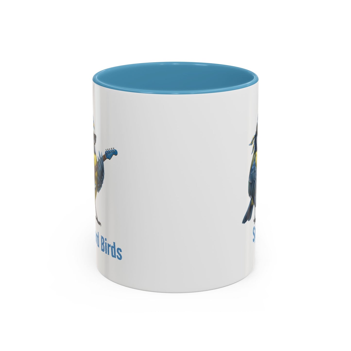 Speedy die Blaumeise (Bass) – The Backyard Birds Offizielle Kaffee-Tasse | Zweifarbige Premium Keramik (Blau/Weiß)