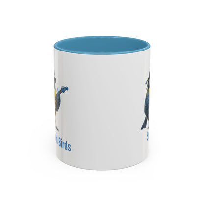 Speedy die Blaumeise (Bass) – The Backyard Birds Offizielle Kaffee-Tasse | Zweifarbige Premium Keramik (Blau/Weiß)