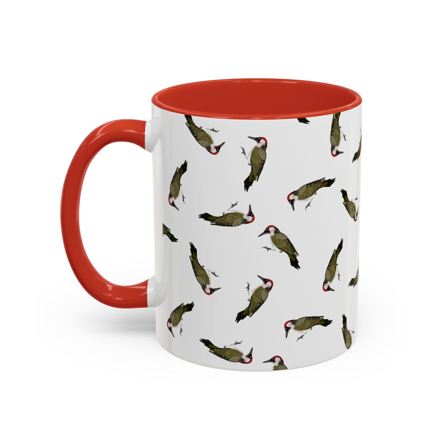 Grünspecht Tasse mit Streumuster | Vogelmotiv Kaffeebecher für Vogelbeobachter & Naturfreunde