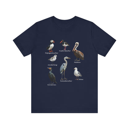 Papageitaucher und Möwe Vogel T-Shirt – bird graphic tee, watching gear
