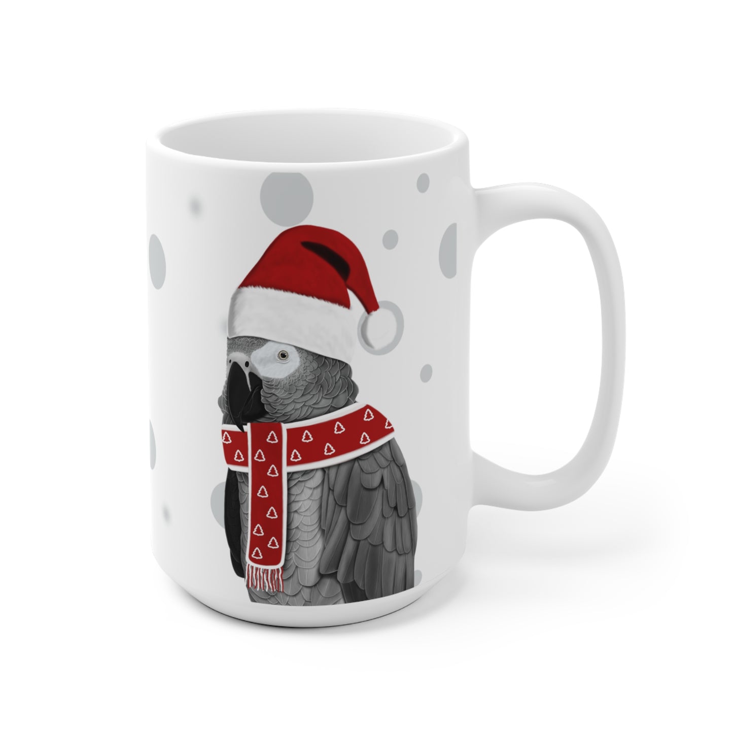 Graupapagei als Weihnachtsmann Vogel Tasse