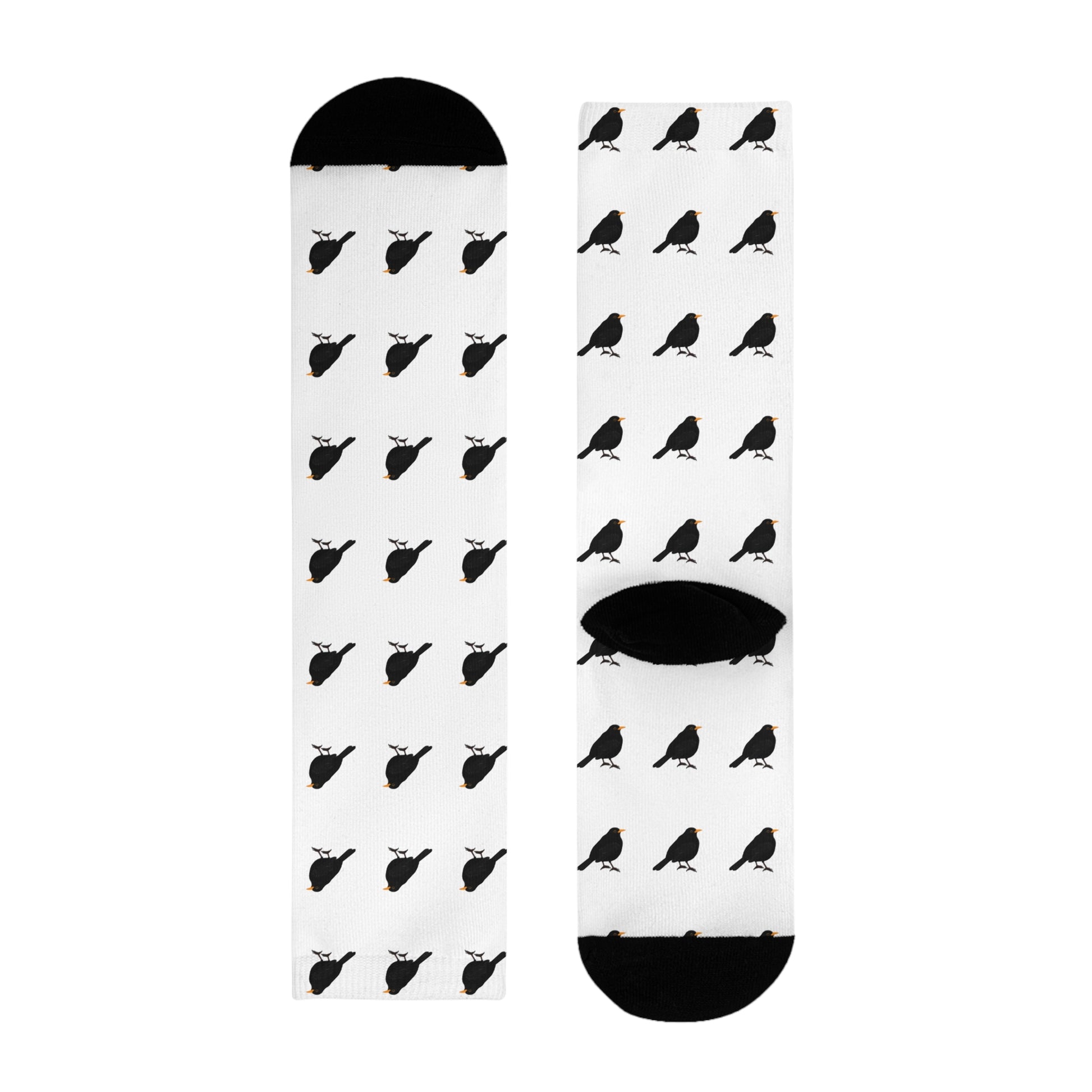 Amsel Vogel Socken für Vogelfreunde & Vogelbeobachter Weiß